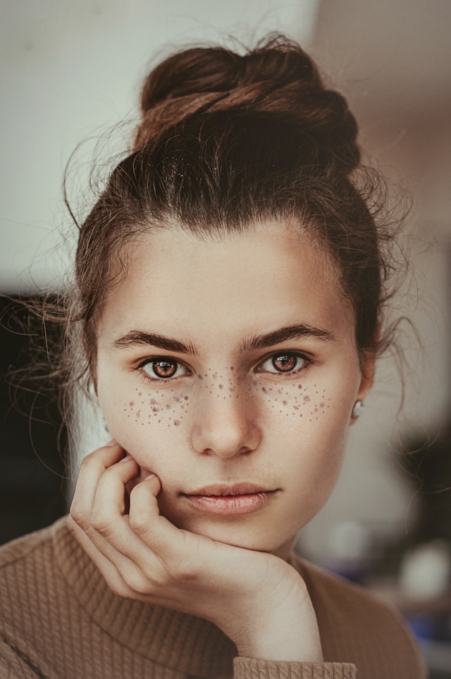 lady face with some spot, make up, facial make up, beauty face