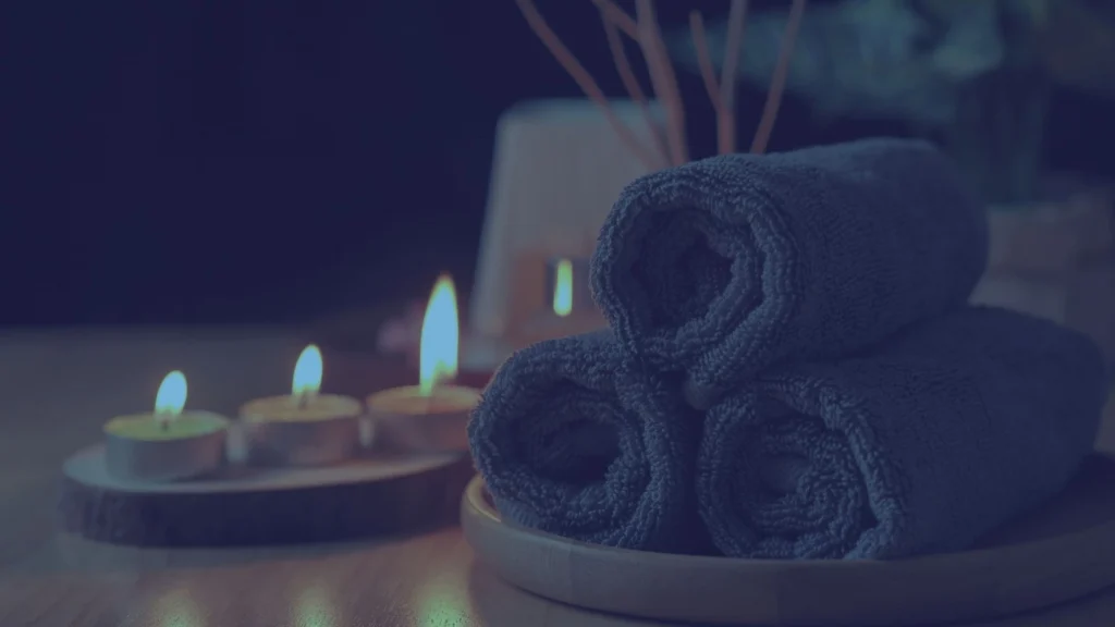 spa treatment room setup for relaxation and wellness business branding