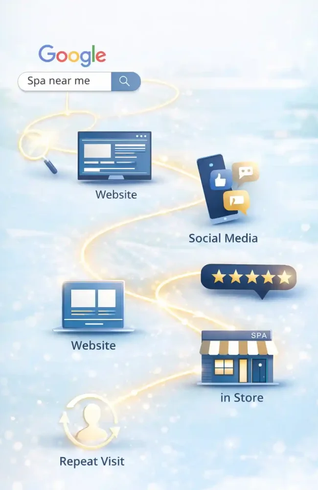 customer journey from online to in-store spa experience