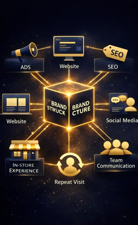 integrated marketing system connecting SEO website social media and in-store branding